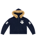 Fur zip-up hoodie