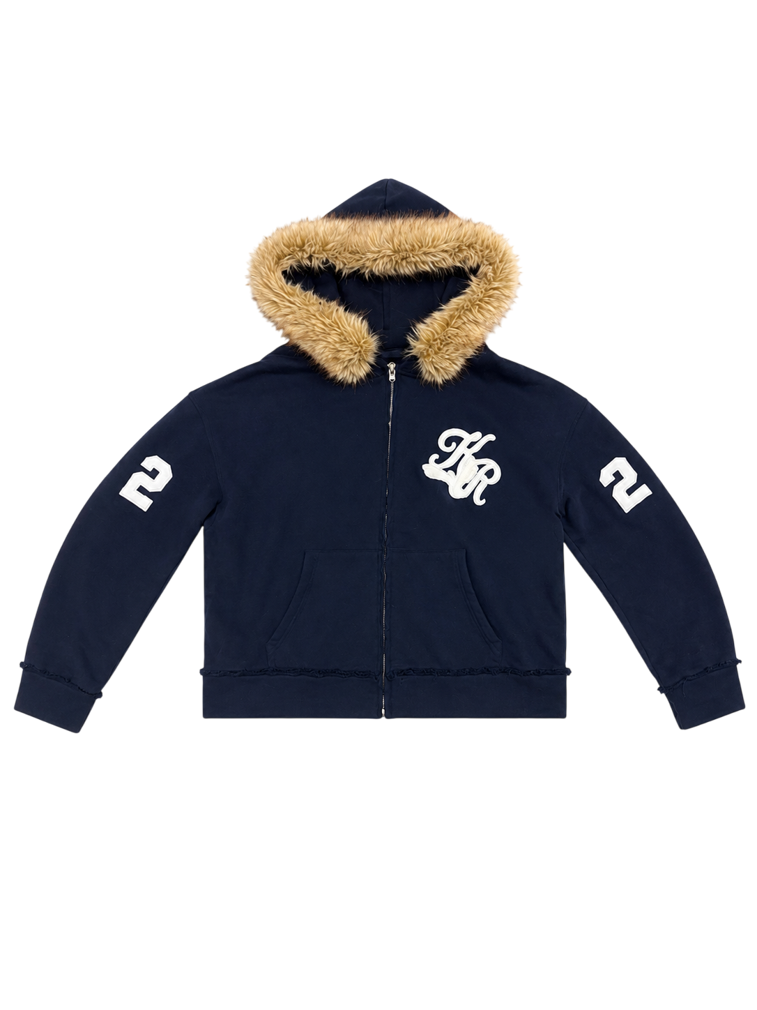Fur zip-up hoodie