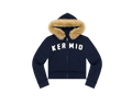 Crop fur zip-up